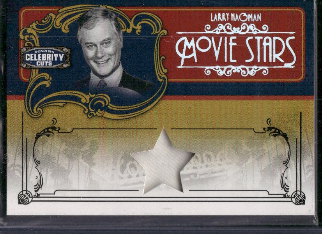 LARRY HAGMAN 2008 DONRUSS AMERICANA FILM STARS MATERIALI USURATI RELIQUIA #D/100