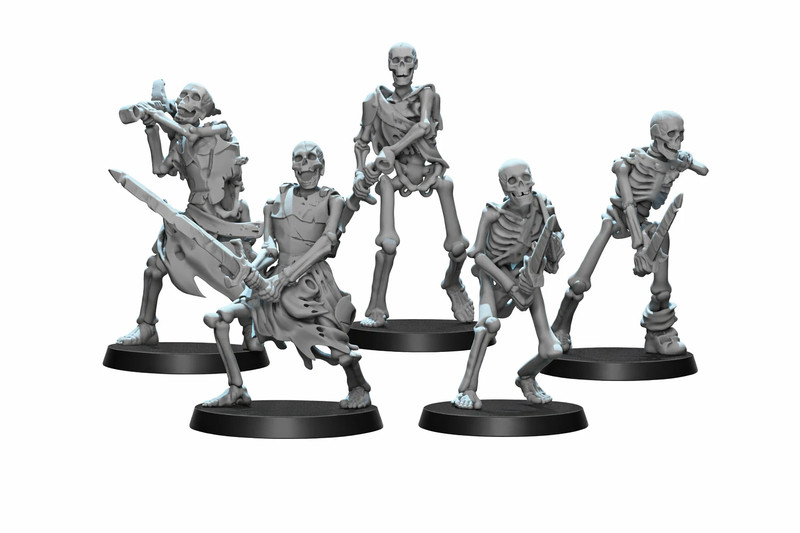 Soldat épée a deux mains squelette - figurine 32mm Wargame tabletop - Compatible Warhammer et D&D