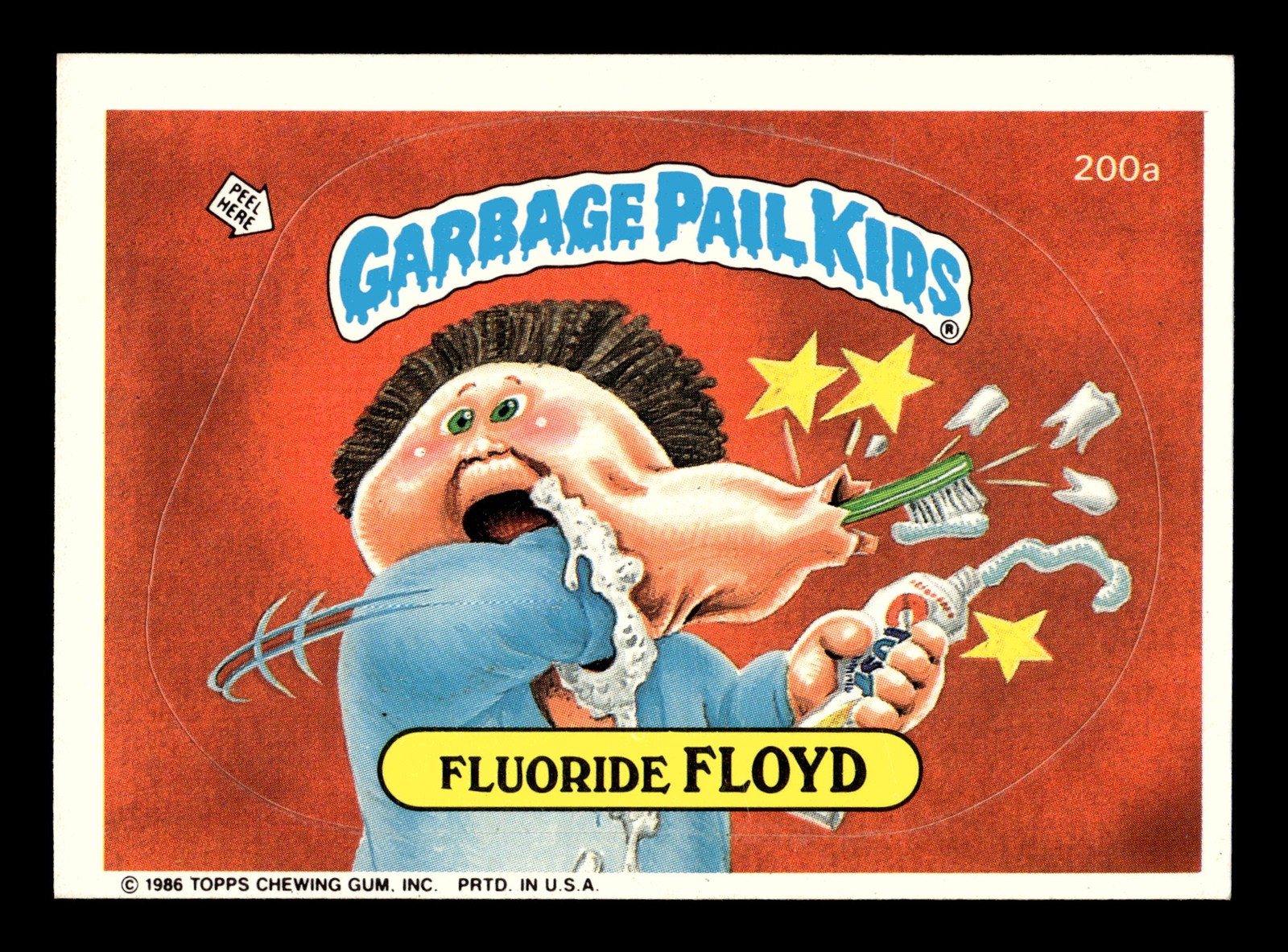 1986 Topps Garbage Pail Kids Series 5 #200a Fluoride Floyd