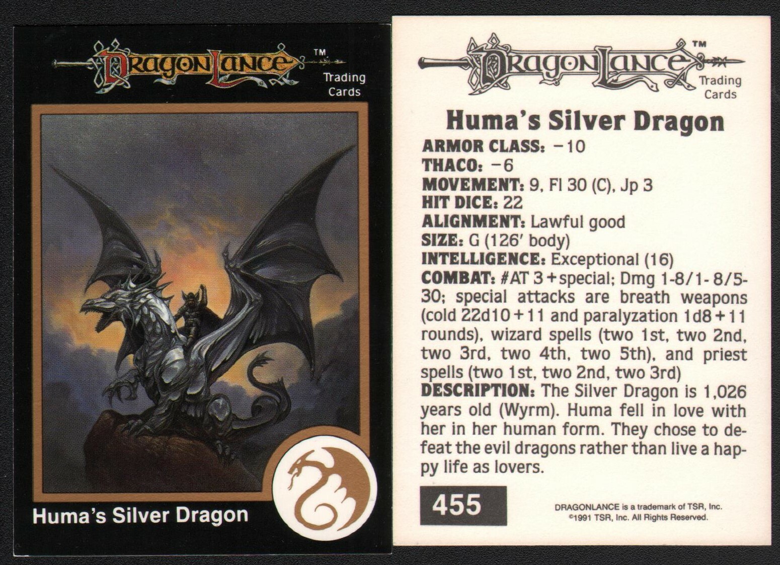 1991 TSR AD&D Gold Border Fantasy Art Card #455 Dungeons & Dragons ~ Dragonlance