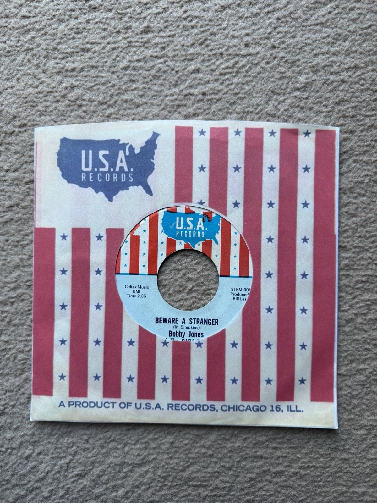 Bobby Jones & The Para-Monts – Beware A Stranger/Check Me Out 7” Single 45 Soul