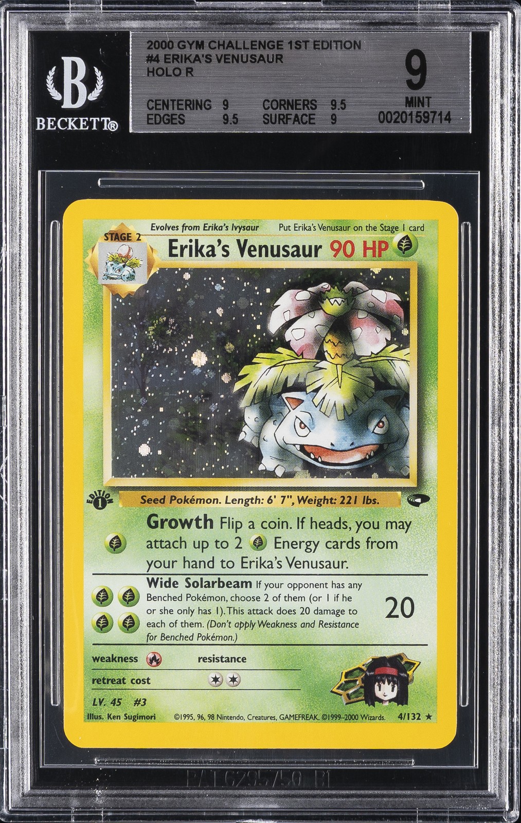 2000 GYM CHALLENGE 1° EDIZIONE #4 ERIKA'S VENUSAUR BGS 9