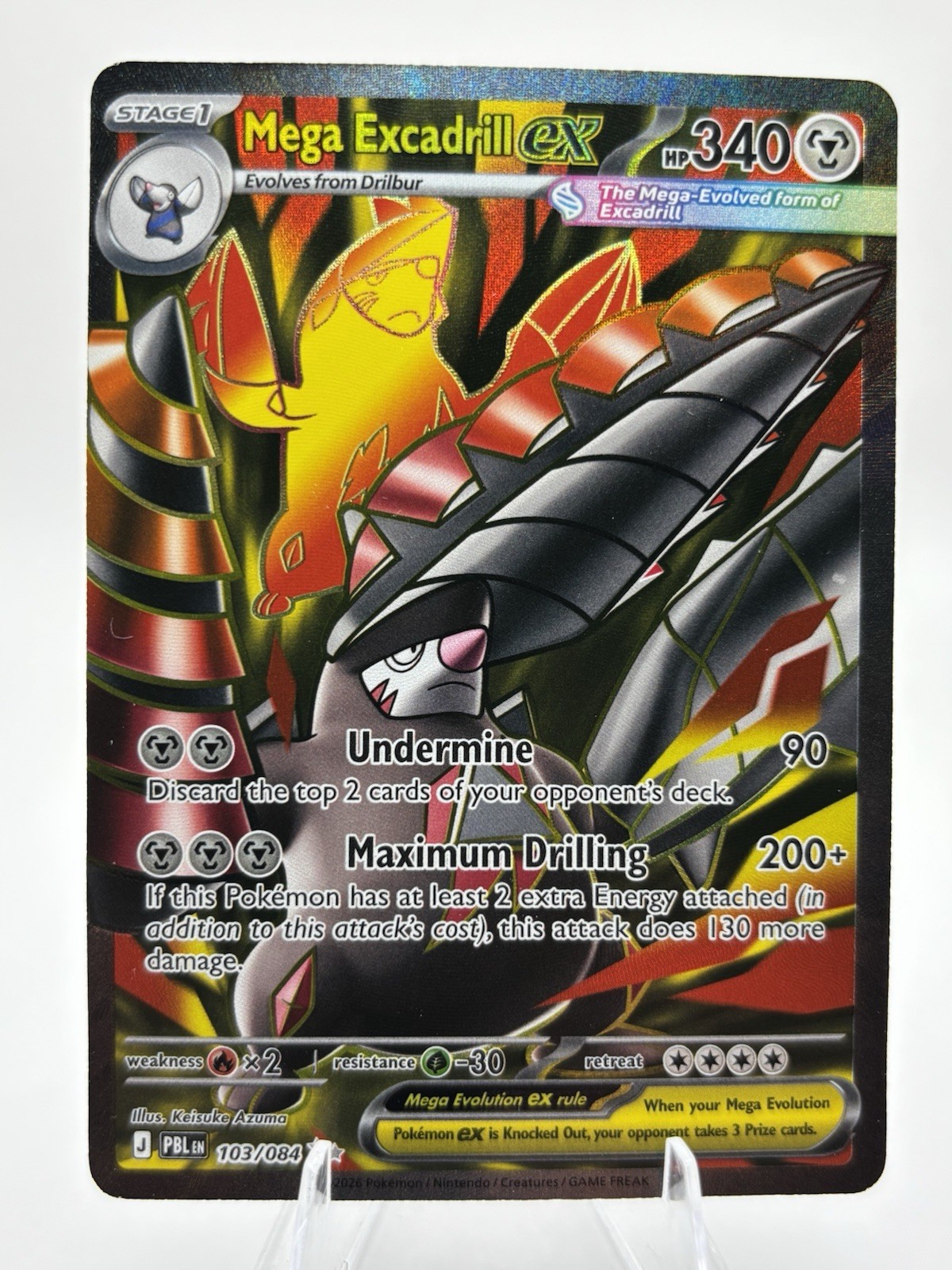 Pokémon TCG Mega Evoluzione Pitch Nero Mega Excadrill ex 103/084 Ultra Rara