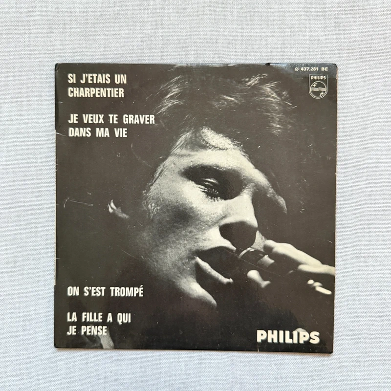 Disque vinyle 45t Johnny Hallyday Si j'étais un charpentier