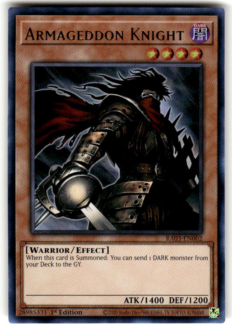 Armageddon Knight (UR) Ultra Rara Bonanza Quarto di Secolo RA03-EN002 NM