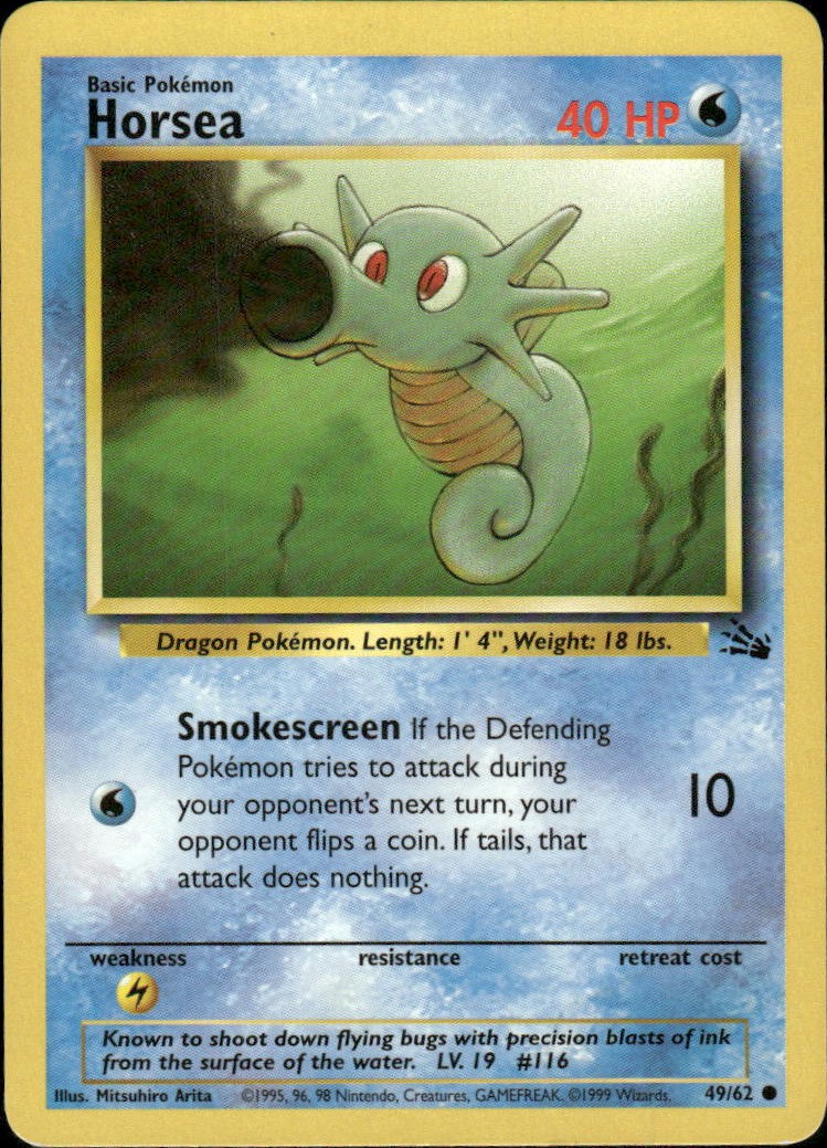 Horsea Fossil 49/62 Pokémon Comune Illimitato - MP Inglese