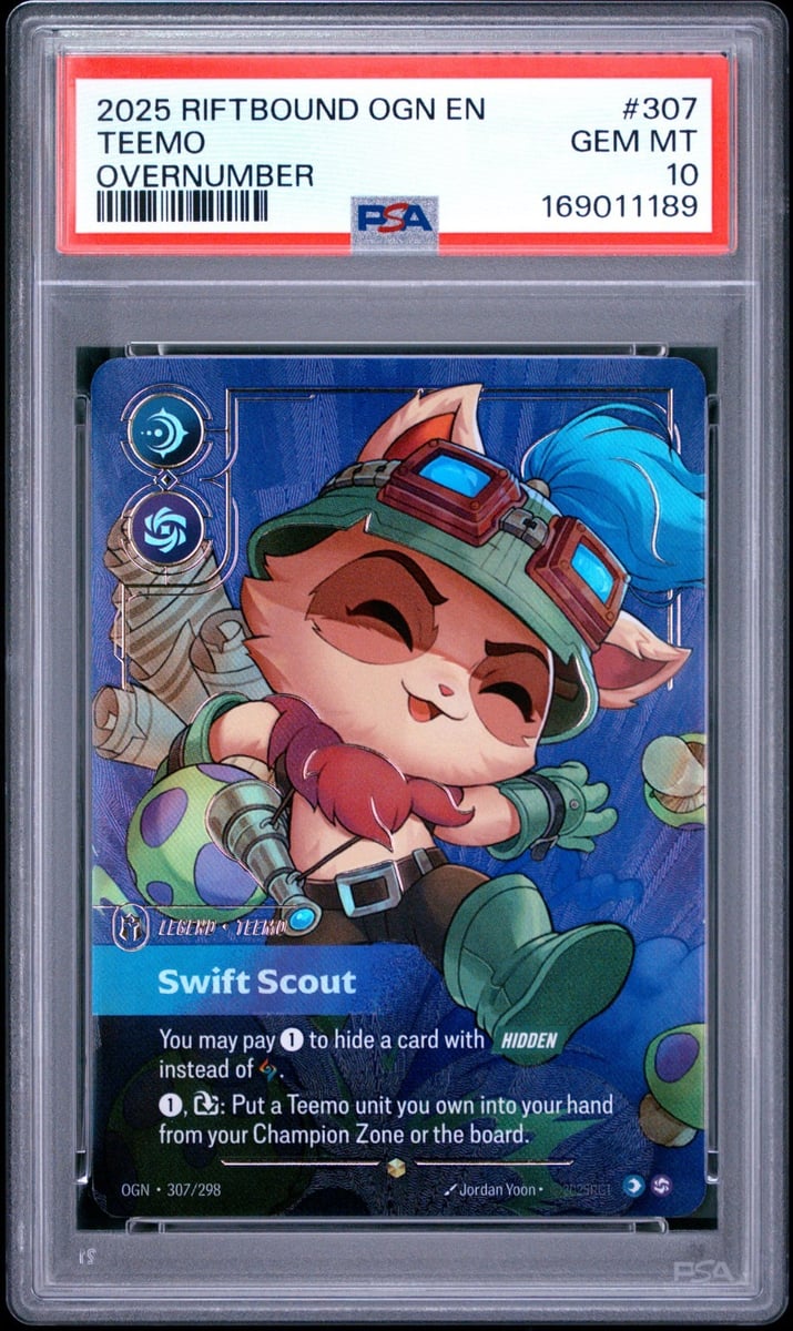 RIFTBOUND OGN-ORIGINS #307 TEEMO - SWIFT SCOUT PSA 10 inglese