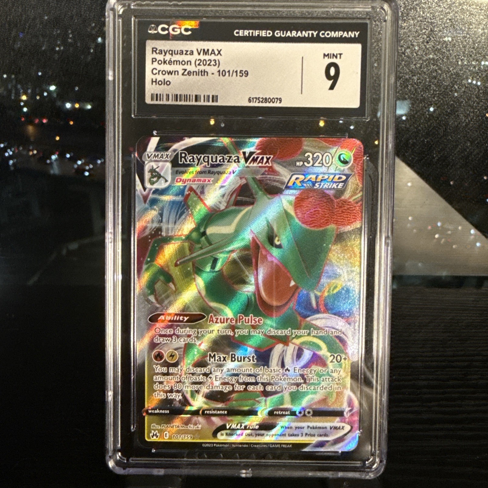 Pokémon TCG Rayquaza VMax 102/159 - Crown Zenith Holo CGC 9 Mint