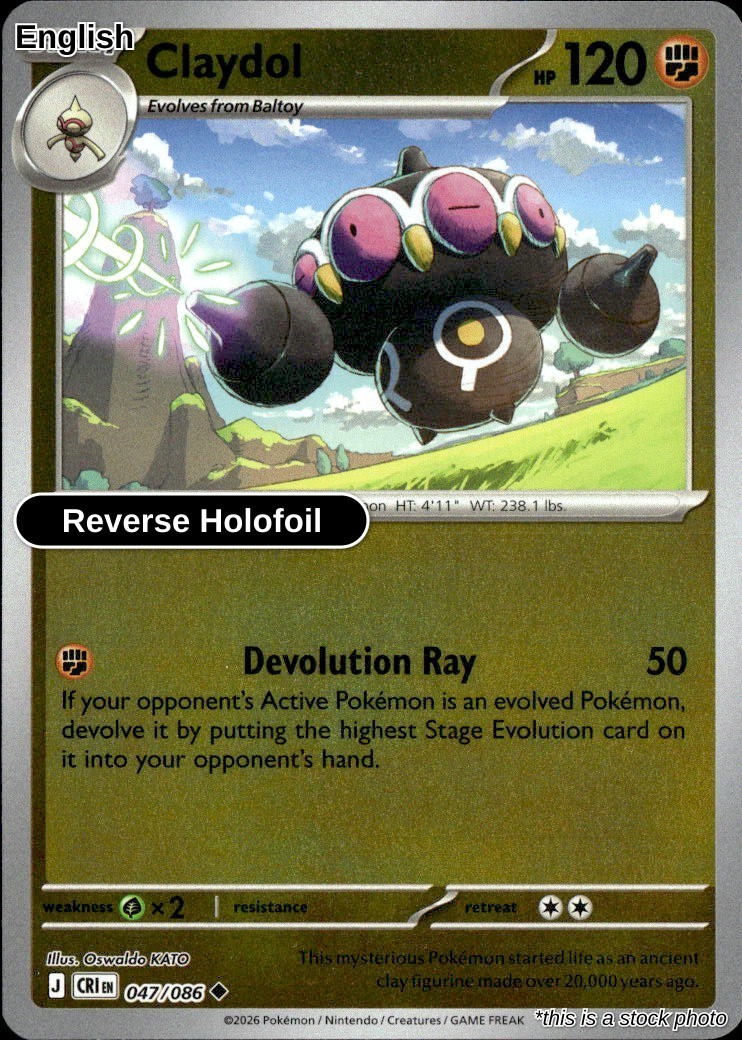 Claydol Reverse Holofoil Chaos Rising 047/086