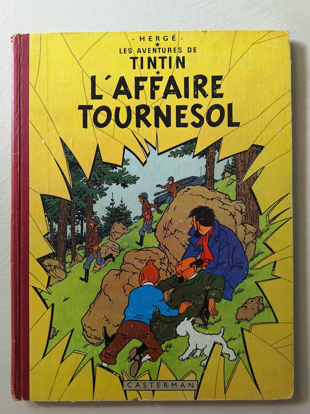 HERGÉ - TINTIN : L'AFFAIRE TOURNESOL - Dos rouge et 4e plat B19 - E.O. 1956. BE