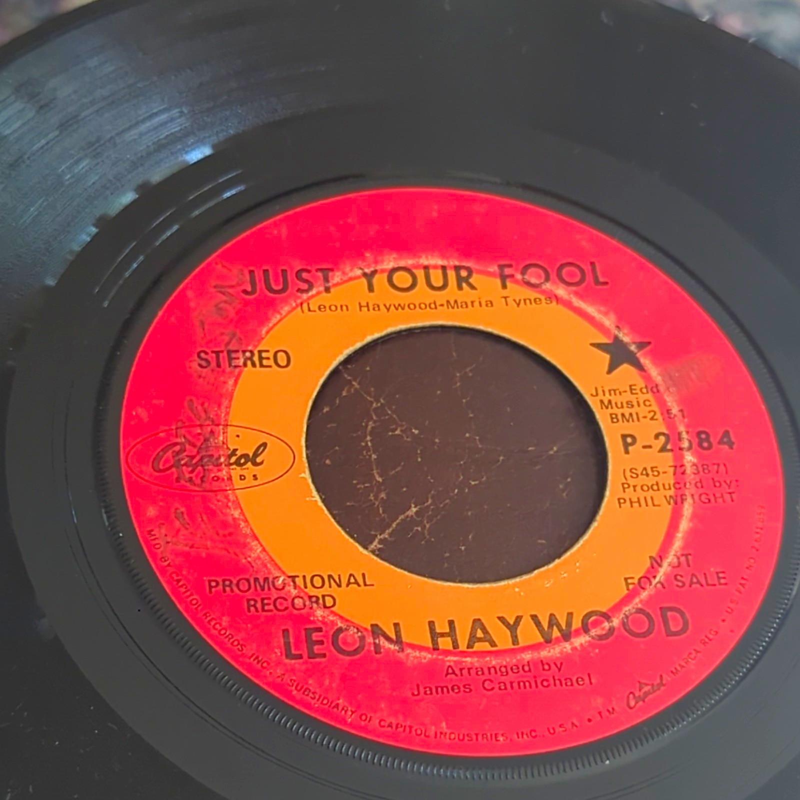 LEON HAYWOOD Just Your Fool 20th Century P-2584 Soul Funk Promo 45