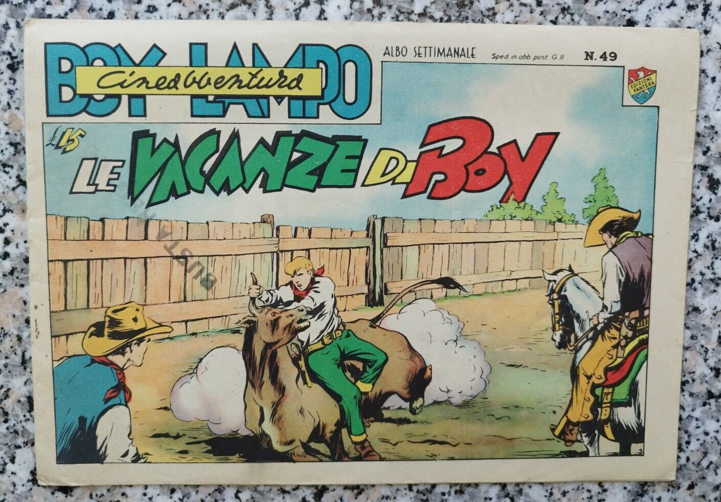 bp38 fumetto cineavventura boy lampo le vacanze di boy n 49 edizione fantera