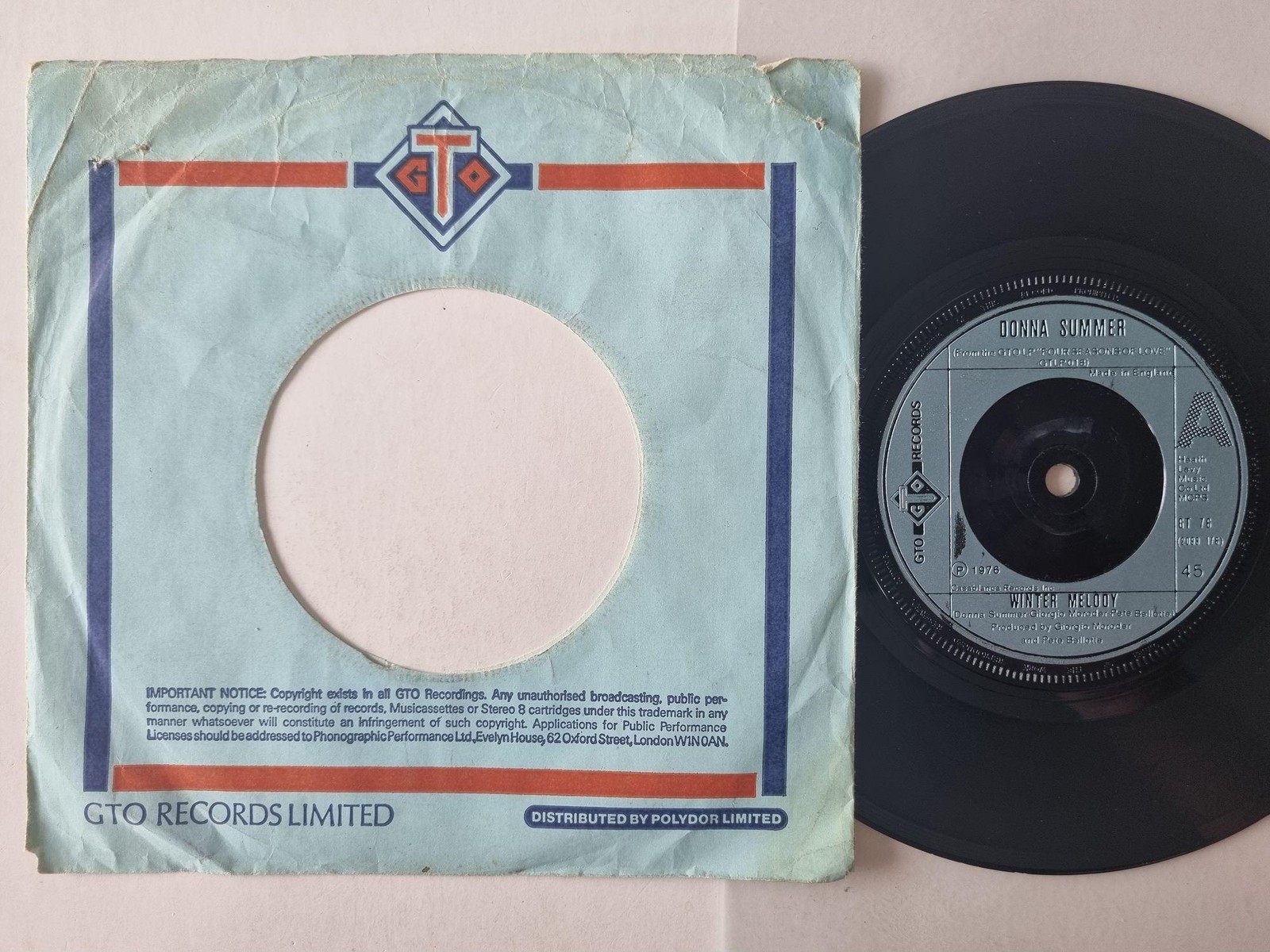 Donna Summer - Winter Melody 7'' Vinyl UK
