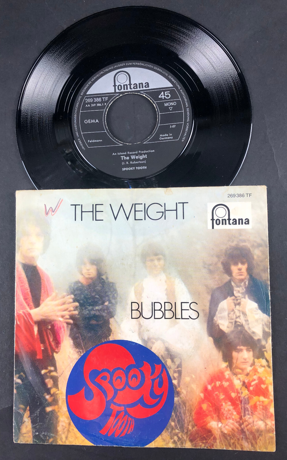7'' - Spooky Tooth – The Weight / Bubbles - 1968 Fontana 269386TF
