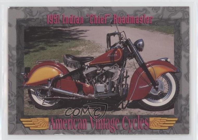1993 SkyBox/Champs American Vintage Cycles 1951 Indian Chief Roadmaster 0e2x