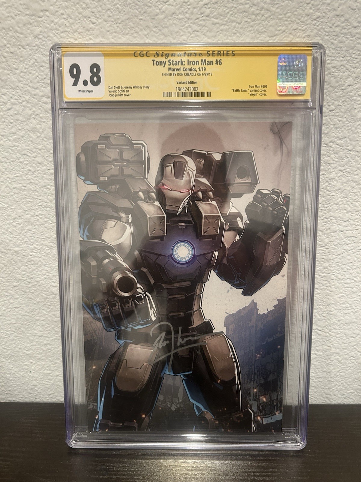 Tony Stark: Iron Man #6 Kim Virgin CGC 9.8 Don Cheadle FIRMATO macchina da guerra