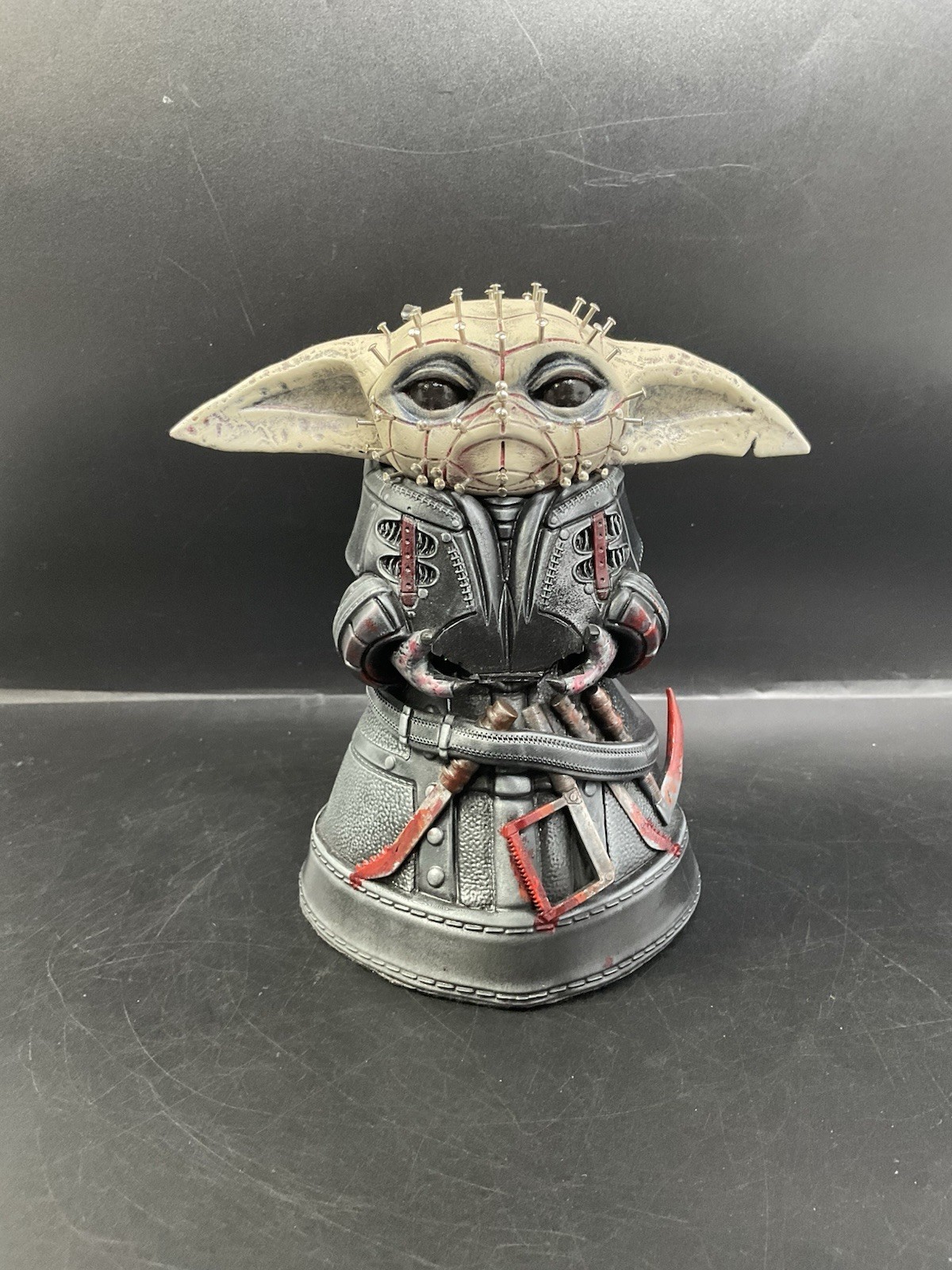 Star Wars Baby Yoda Grogu Hellraiser Cenobite Pinhead Figure Collectable READ