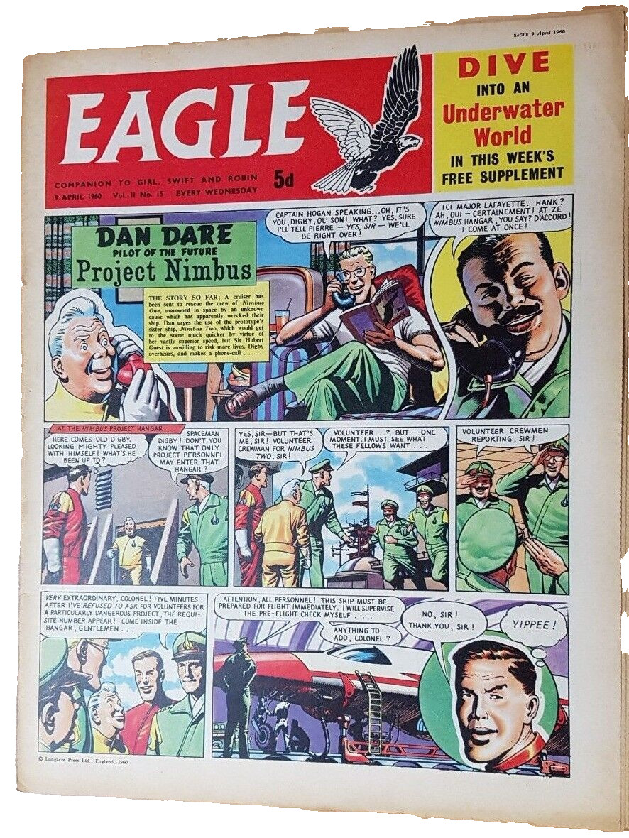 Eagle Comic Vol 11 No 15 Dan Dare Project Nimbus - 9th April 1960