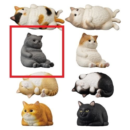 Bandai Original Shokugan Mochirikororin Cute Cat Figure Orange Chubby Calico Cat