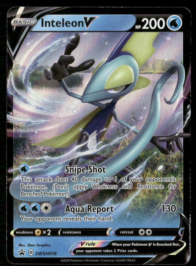 Inteleon V SWSH016 Holo Promo Spada e Scudo Promo Pokemon quasi come nuovo