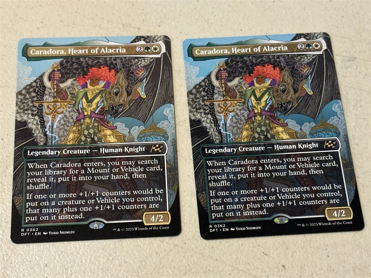 2 x mtg Caradora Cuore di Alacria senza bordi, Aetherdrift, mai giocate