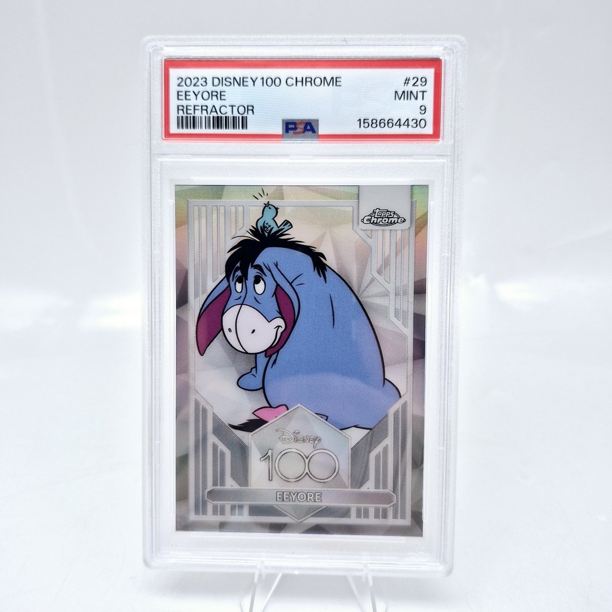 2023 Disney Topps Chrome Eeyore #29 PSA 9 Rifrattore 1° Edizione