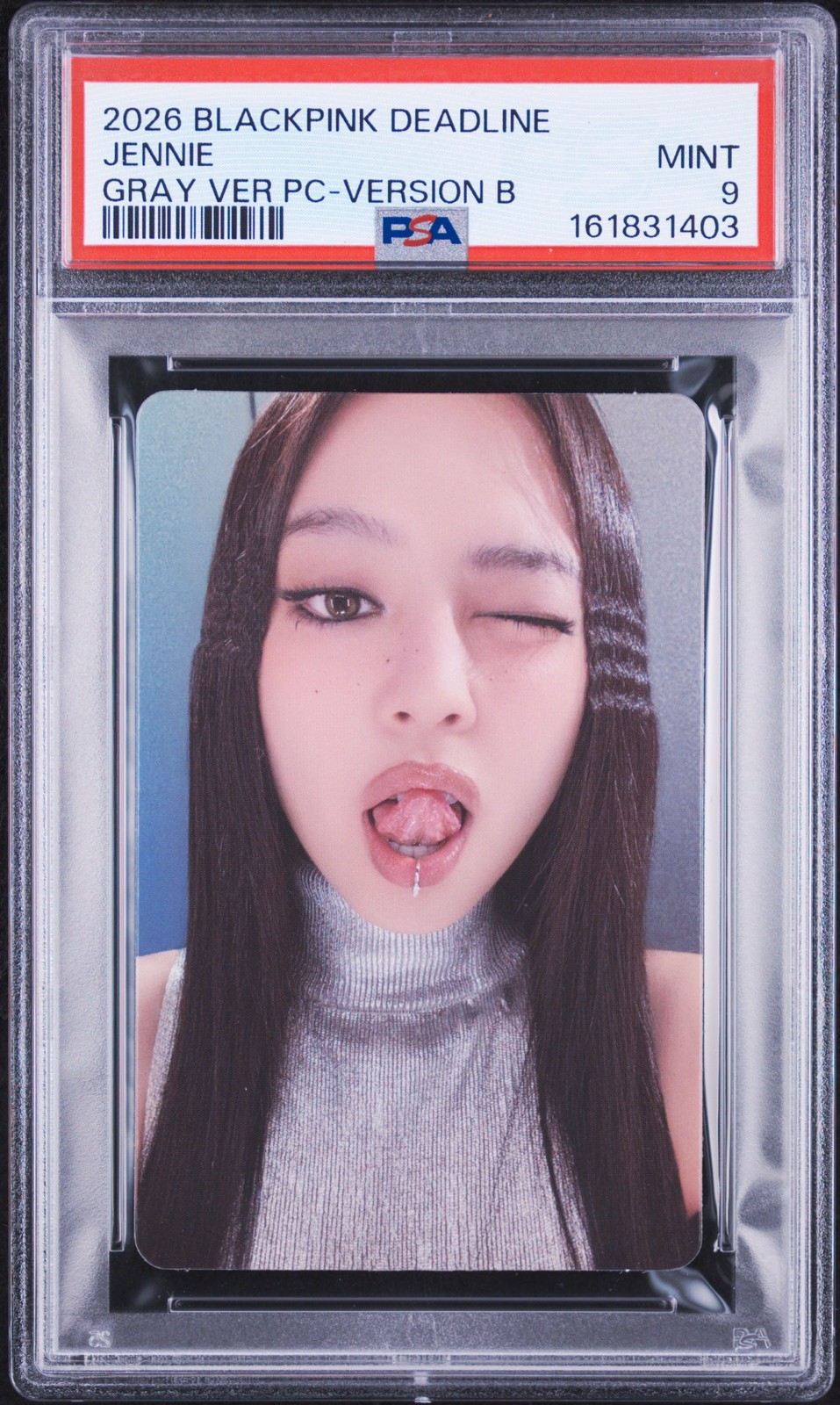 2026 ROSA NERO 3° MINI ALBUM SCADENZA VERSIONE GRIGIA CARTOLINE FOTOGRAFICHE JENNIE PSA 9