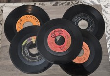 Vintage Country 45 RPM Vinyl Record Lot 5 1960s–70s Mixed Artists Untested