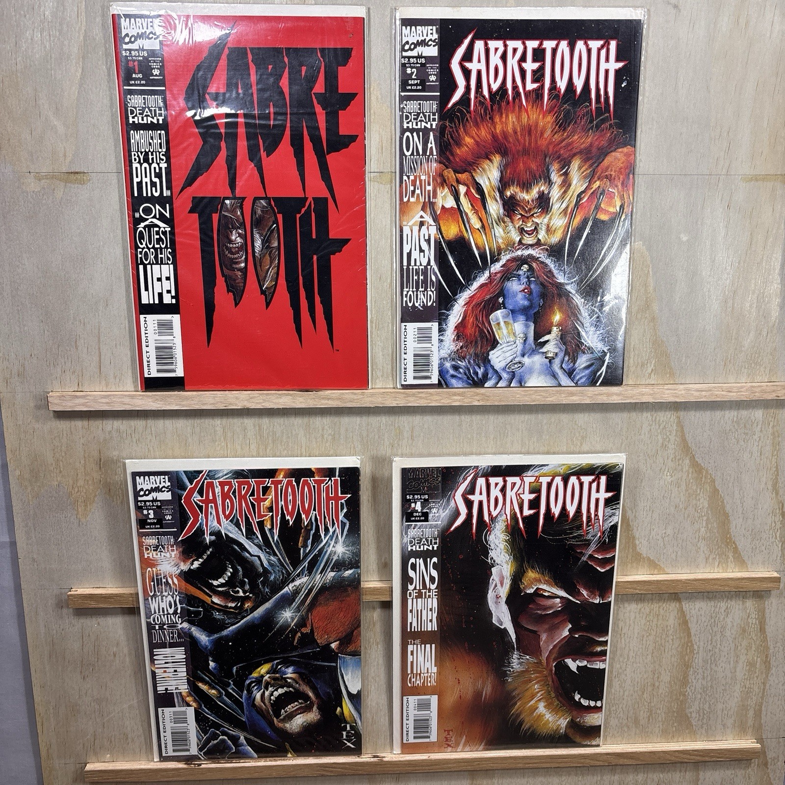 SABRETOOTH Death Hunt #1-4 Marvel Comics 1993 set completo di (4), lotto