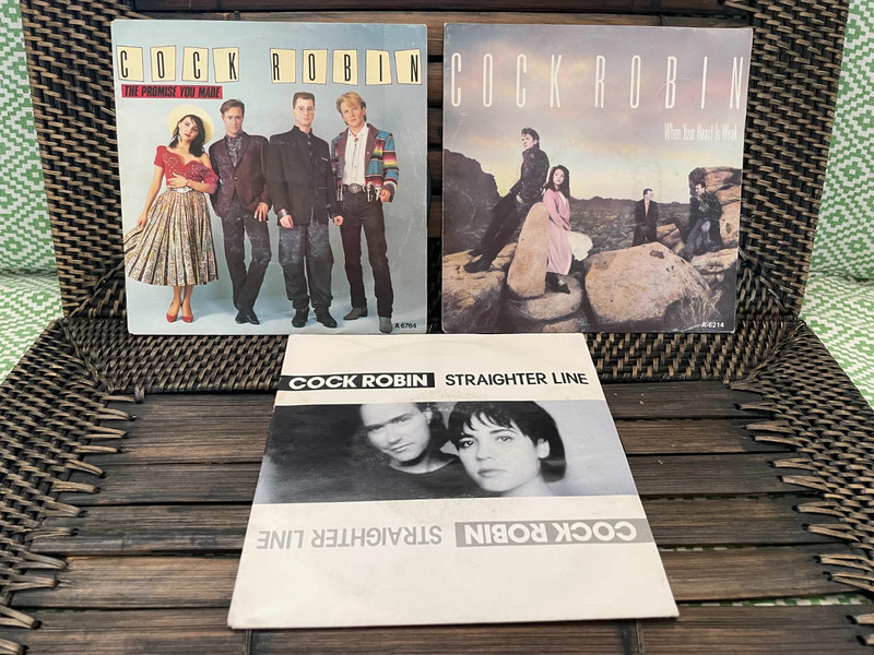 Lot de 03 vinyles 45T (7") de Cock Robin