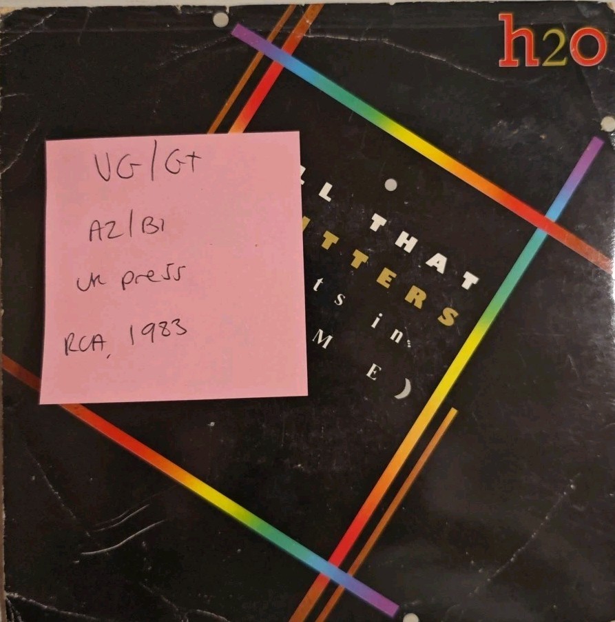 H2O All That Glitters (Rusts In Time) Vinyl Record 7" VG/G+ RCA367 1983