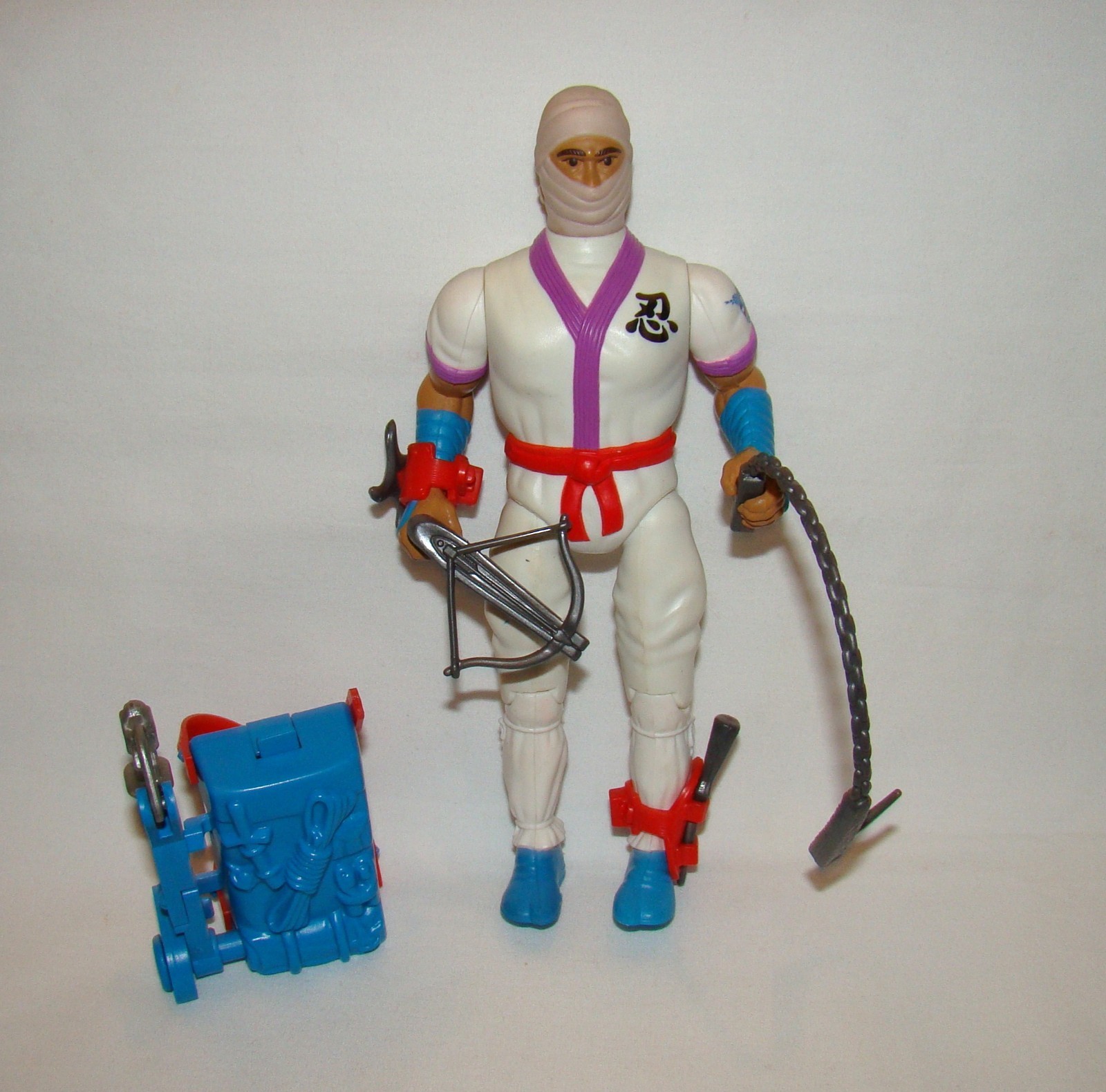 RAMBO ~ DRAGO BIANCO ~ 100% COMPLETO ~ ACTION FIGURE VINTAGE COLECO NINJA