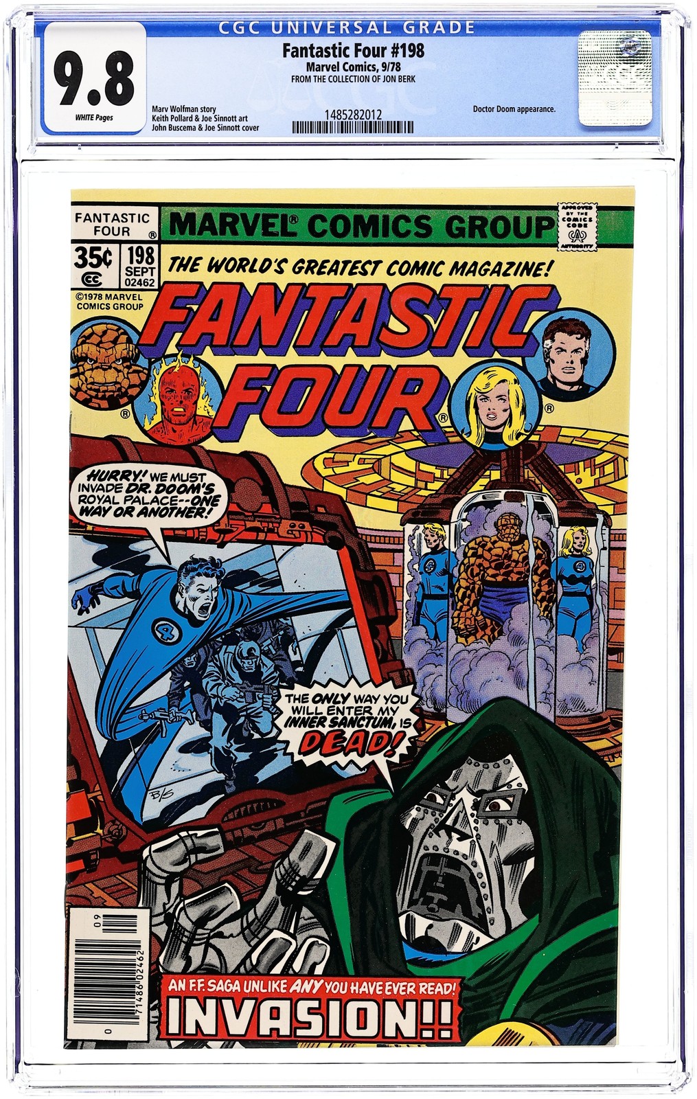 Fantastic Four #198 CGC 9.8 1978 1485282012