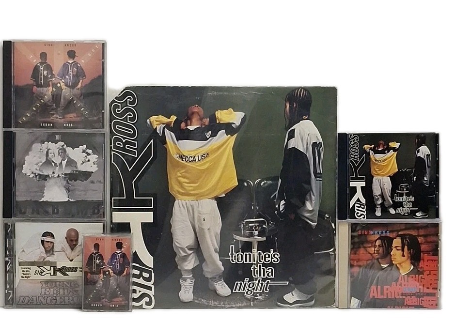 Kris Kross Lot Cd Vinyl & Cassette Bomb Totally Krossed Out Alright Tonite's OOP