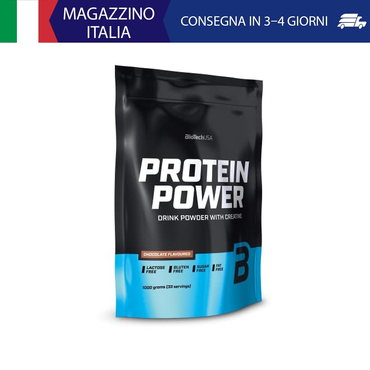 BioTechUSA Protein Power | proteine multicomponente con creatina | Con siero, is