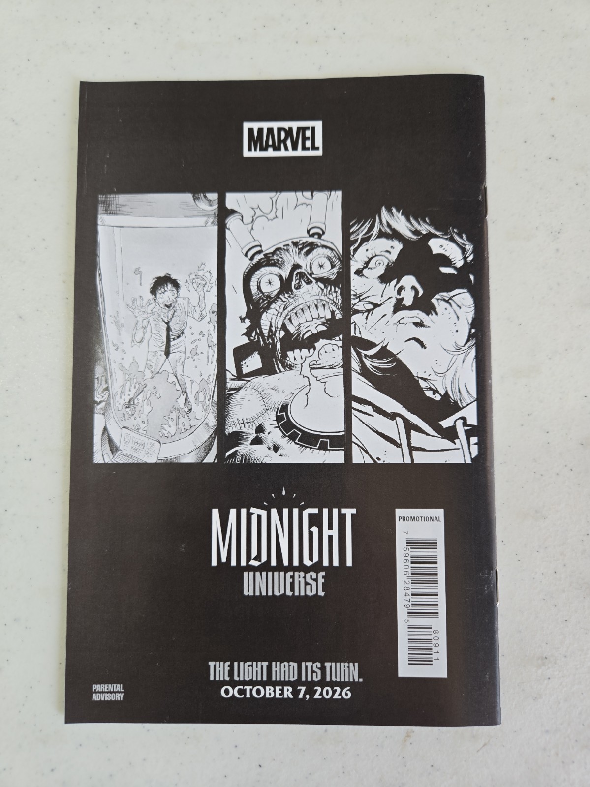 SDCC 2026 Marvel Midnight Universe Pannello Ashcan Bianco e Nero Esclusivo SIGILLATO