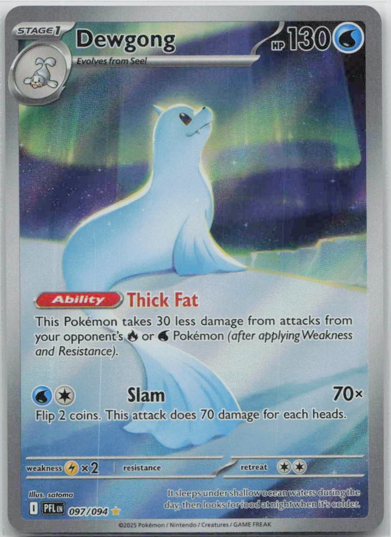 Dewgong 097/094 Illustration Rare Phantasmal Flames Pokemon Holo Near Mint