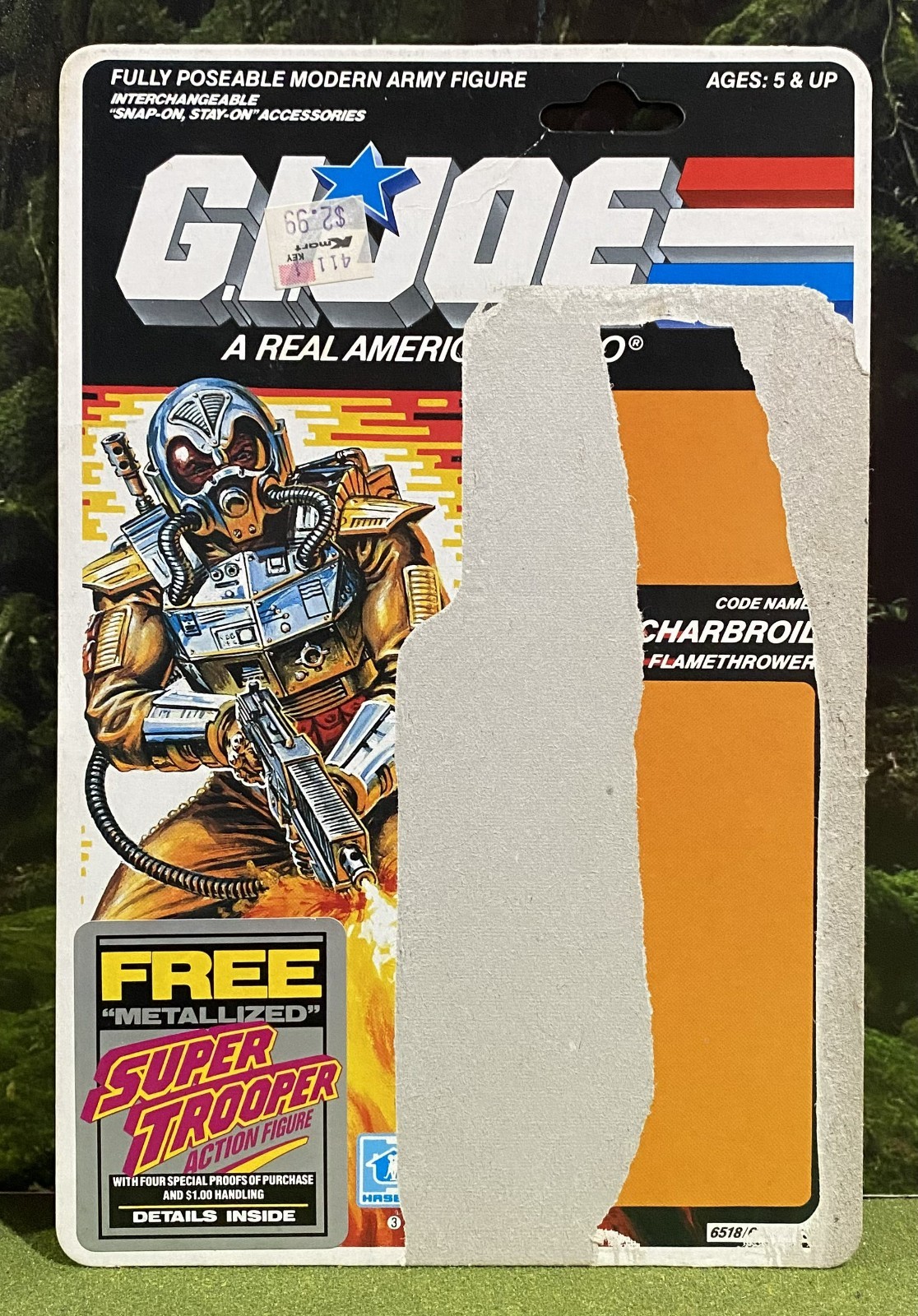 G.I. 1988 vintage Joe CHARBROIL v1 scheda file completa NON TAGLIATA retro GI 88 G.I.Joe ARAH