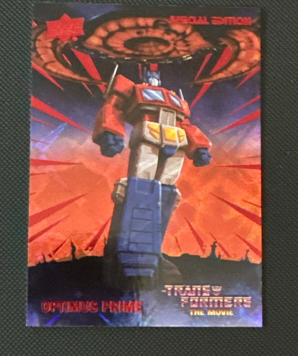 Transformers 40th Anniversary Movie Red Foil Optimus Prime 1537/1986 Upper Deck