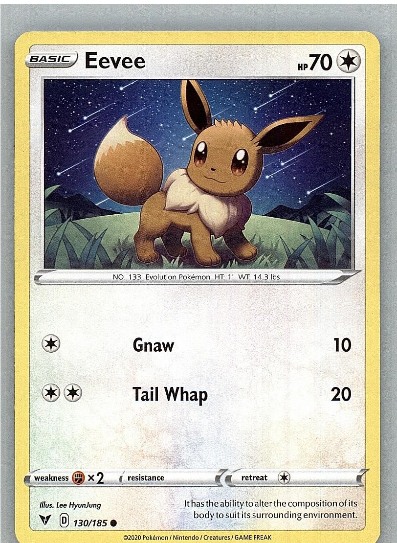 Eevee 130/185 Common Vivid Voltage Pokemon Lightly Played