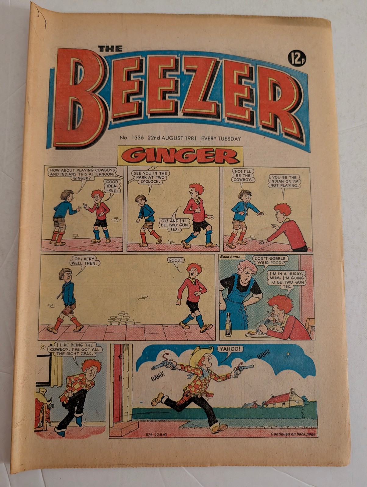The Beezer Comic No 1336, August 22nd 1981.