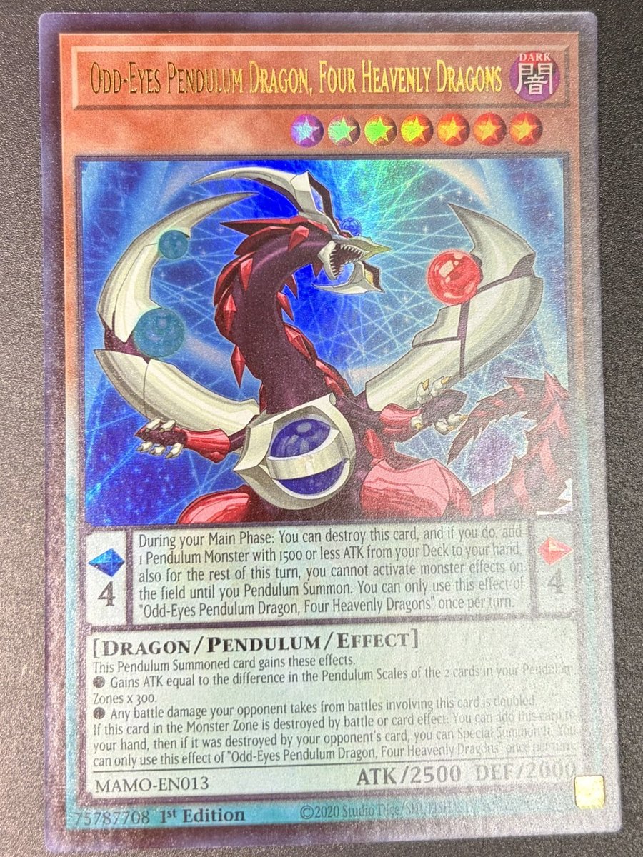 Yugioh! Odd-Eyes Drago a Pendolo, Quattro Draghi Celesti MAMO-EN063 ULTRA