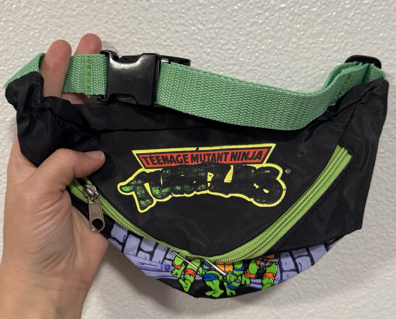 Borsa da cintura vintage 1990 TMNT Teenage Mutant Ninja Turtles Mirage Studios Pack