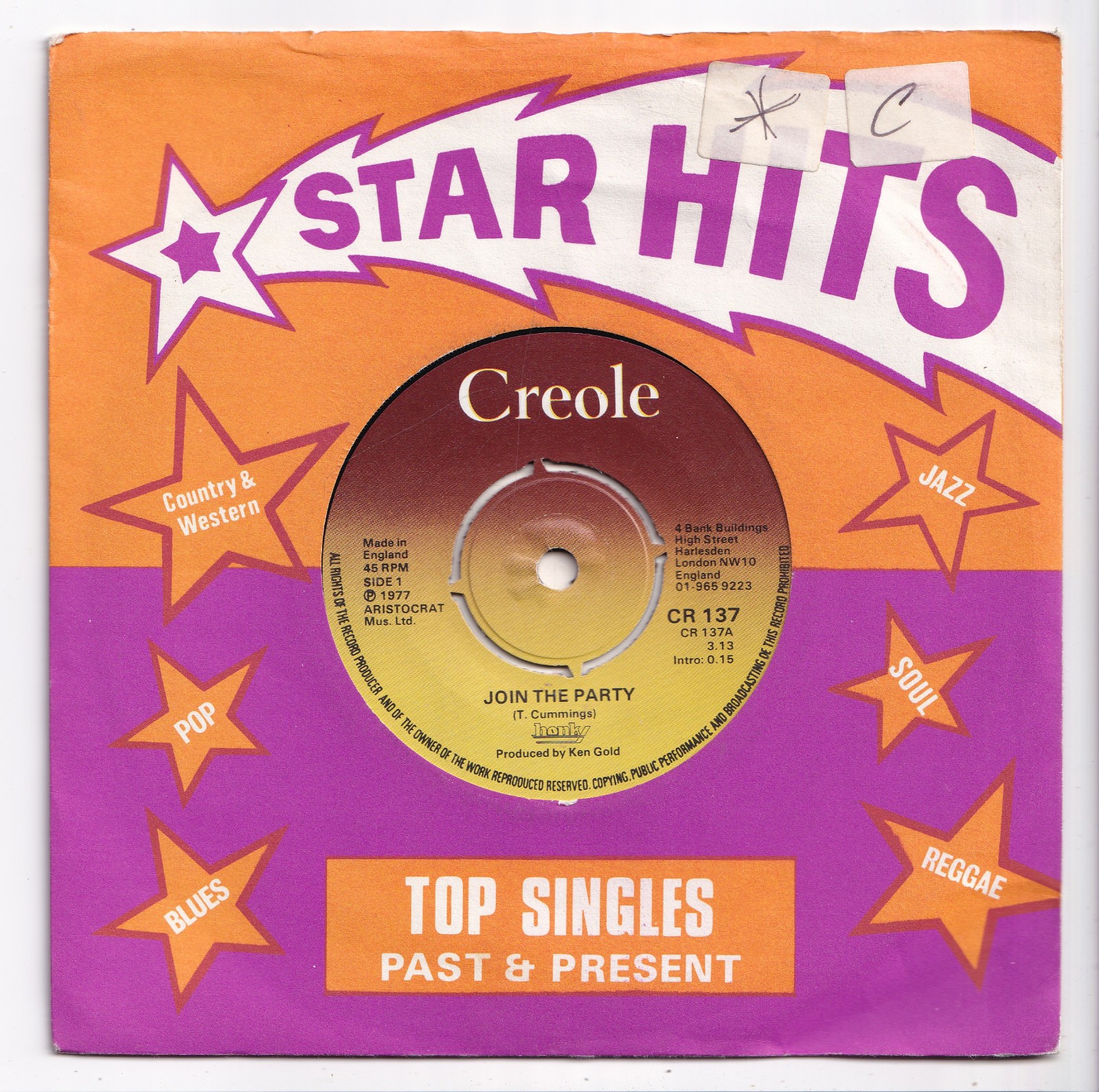 (AV489) Honky, Join The Party - 1977 - 7 inch vinyl
