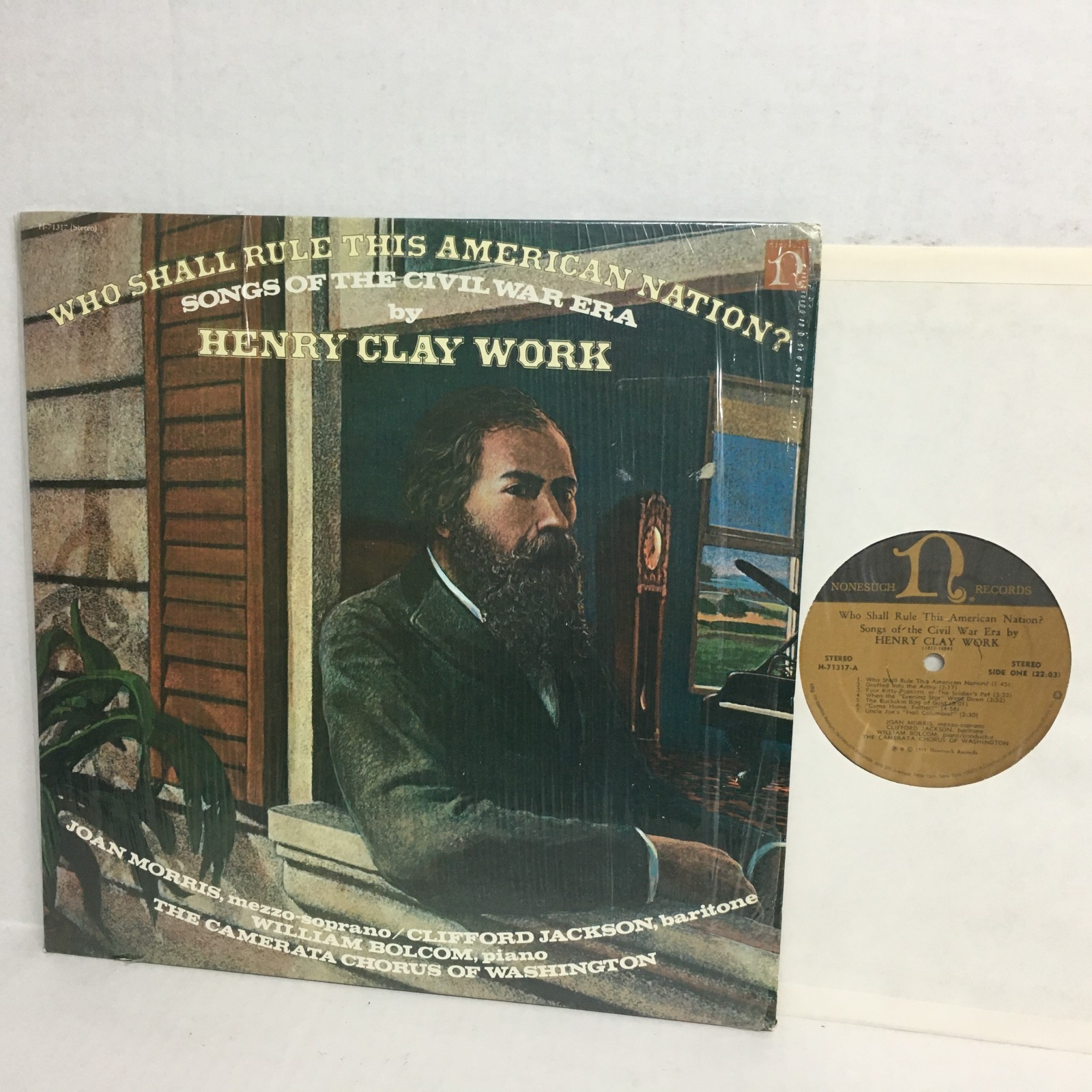 HENRY CLAY WORK SONGS OF THE CIVIL WAR ERA JOAN MORRIS,  USED 33 RPM LP '75,NICE