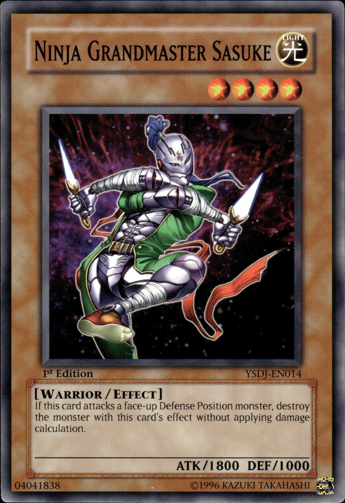 Ninja Grandmaster Sasuke - 1st Edition YSDJ-EN014 - LP - YuGiOh