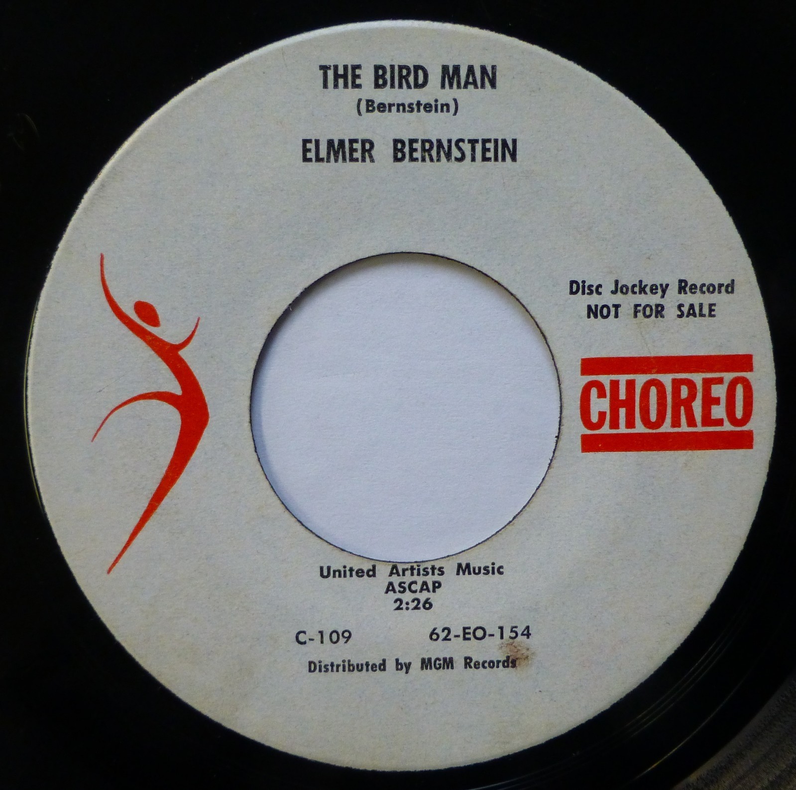 ELMER BERNSTEIN 45 RPM Singolo 7" Theme From Two Weeks../Bird Man PROMO ct177
