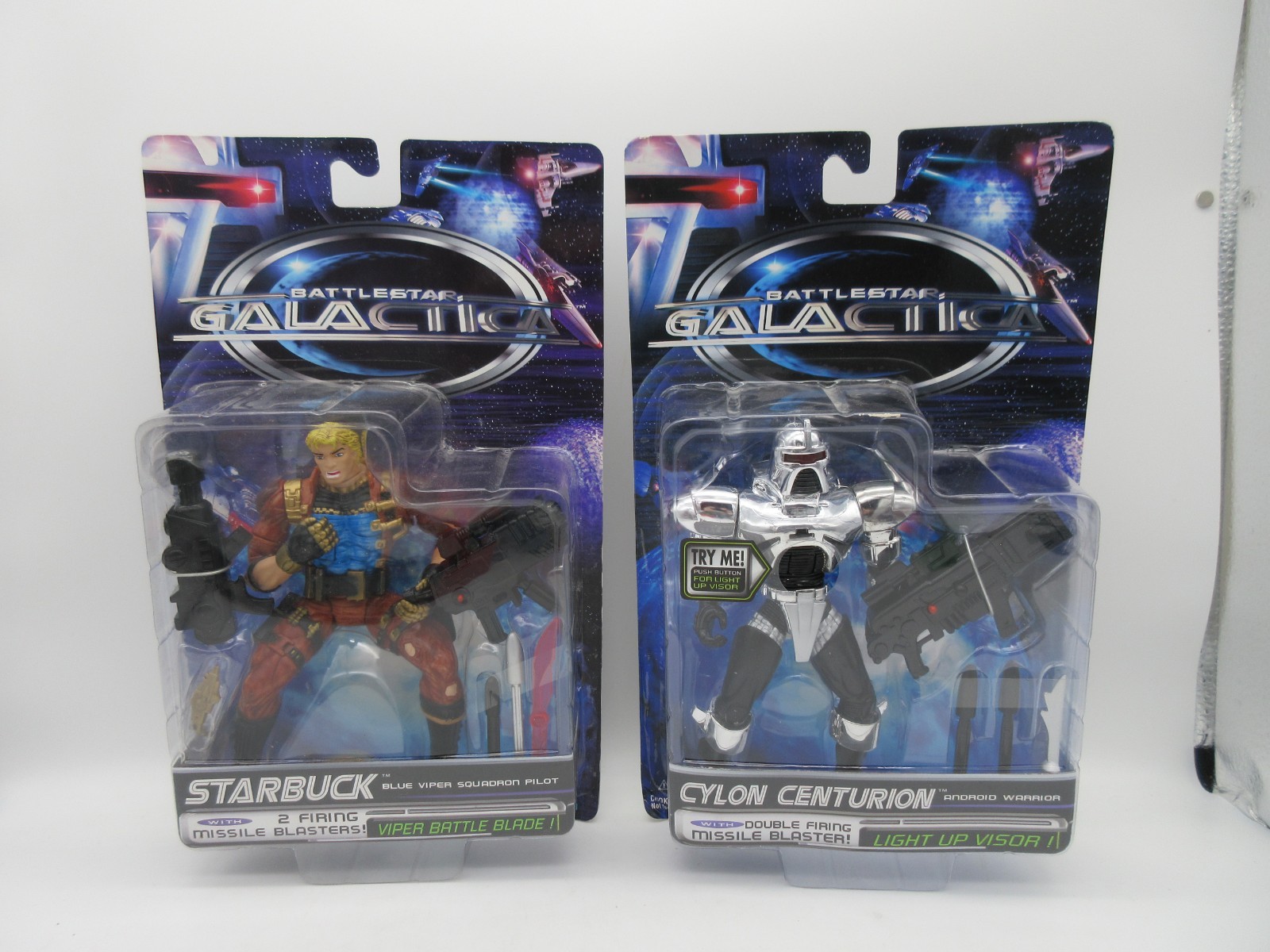 Battlestar Galactica STARBUCK & CYLON CENTURION [Trendmasters, 1996] NIP!