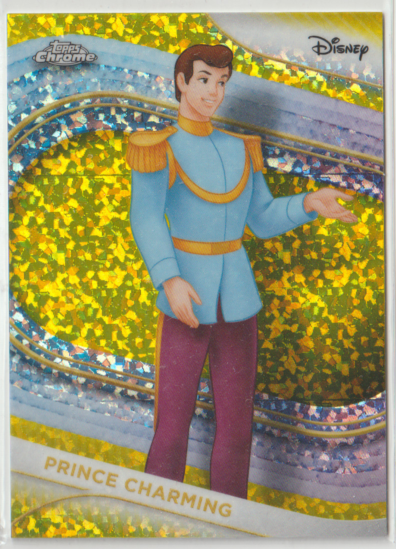 2025 Topps Chrome Disney Prince Charming Yellow Mini-Diamond Refractor SP #76