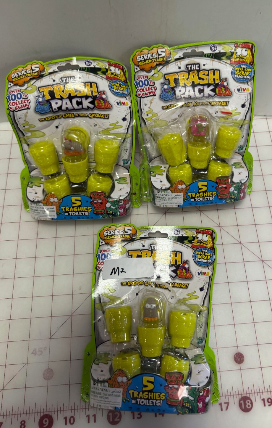 3 The Trash Pack Series 5 Sewer Trash Toilet 5-Pack New Damaged Packages #M2